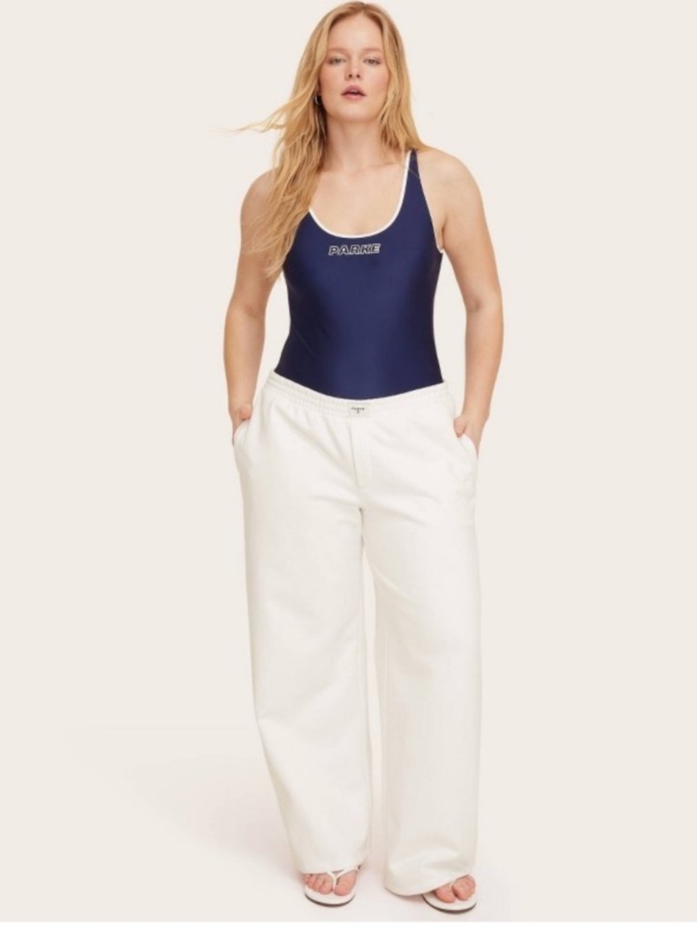 Parke x Target collab boxer sweatpants in cream size m NWT